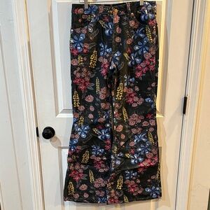 Wrangler Black Boot Cut Jeans with Blue, Pink & Yellow Floral Print